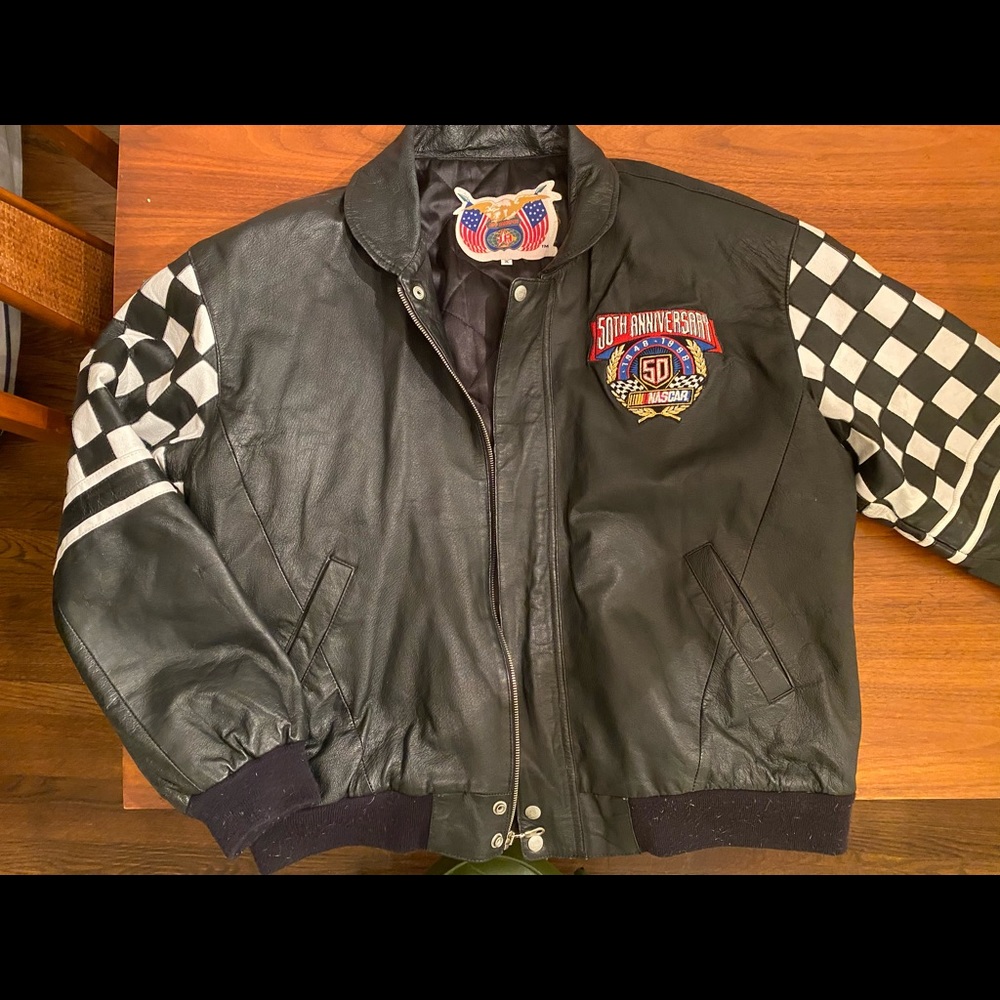 Vintage leather NASCAR jacket
